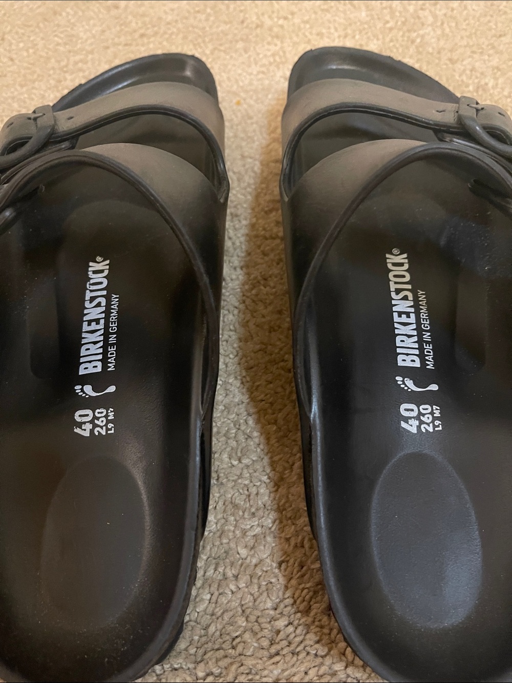 Birkenstock Black Double Strap EVA Sandals size L 9 /M7. Brand New - Picture 7 of 9